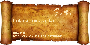 Fekete Amaranta névjegykártya